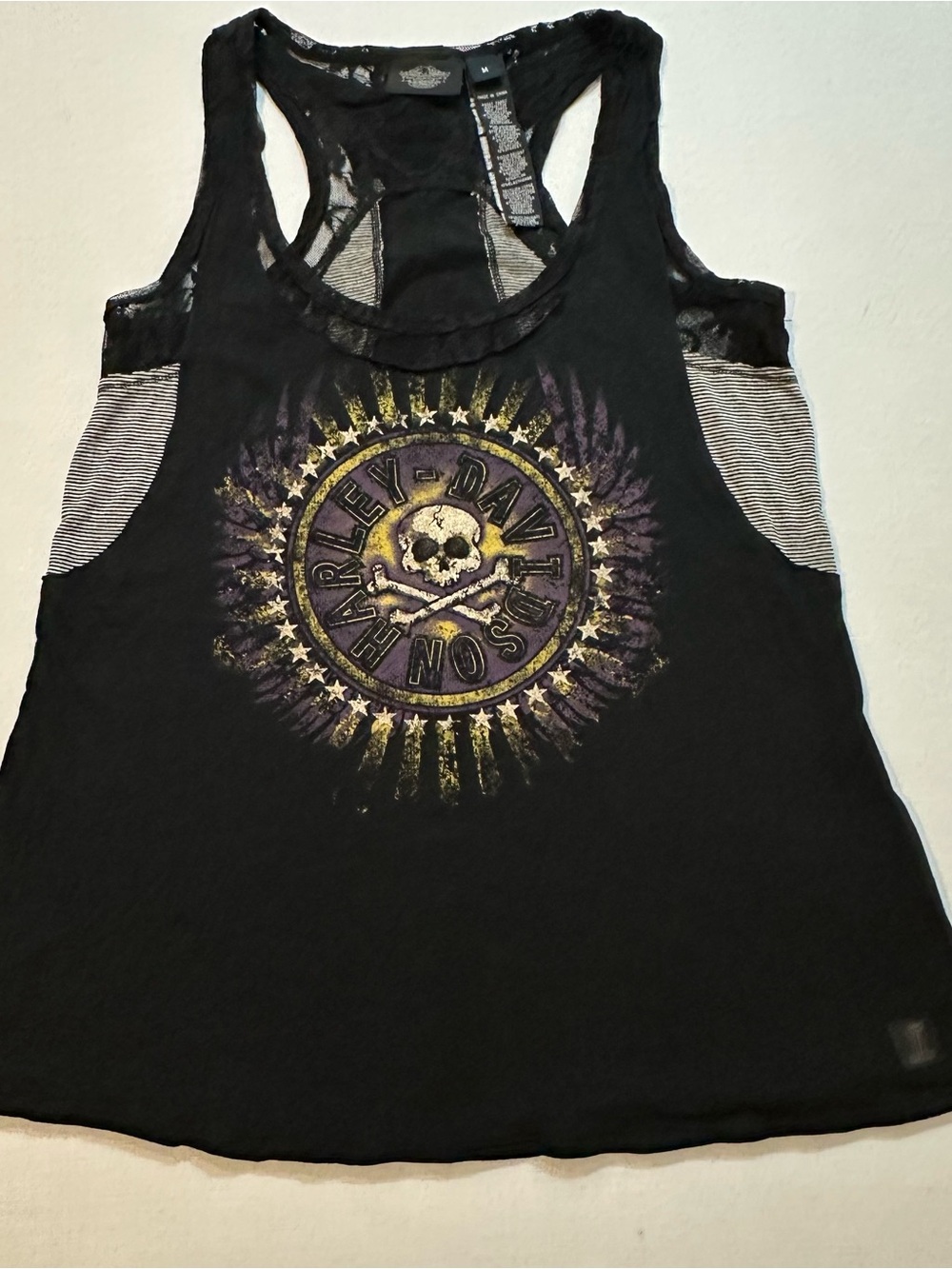 Harley Davidson Rebels Skull Racerback Tank Medium